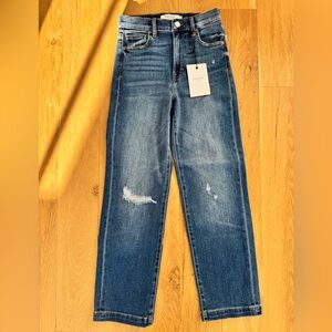 Hidden Tracey High Rise Cropped Straight Jeans Distressed Women’s Size 25 NWT